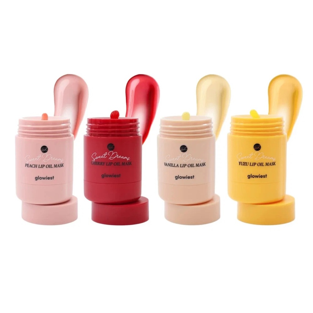 4 Glowiest sweet dreams Lip oil Masks: Yuzu, vanilla, Cherry,and peach NIB set